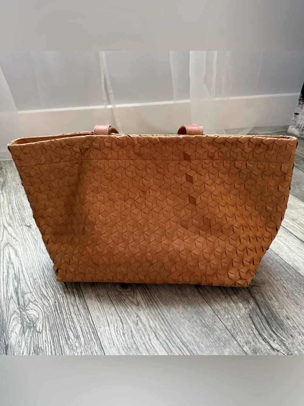 Madewell Woven Leather Tote – Cognac Brown
